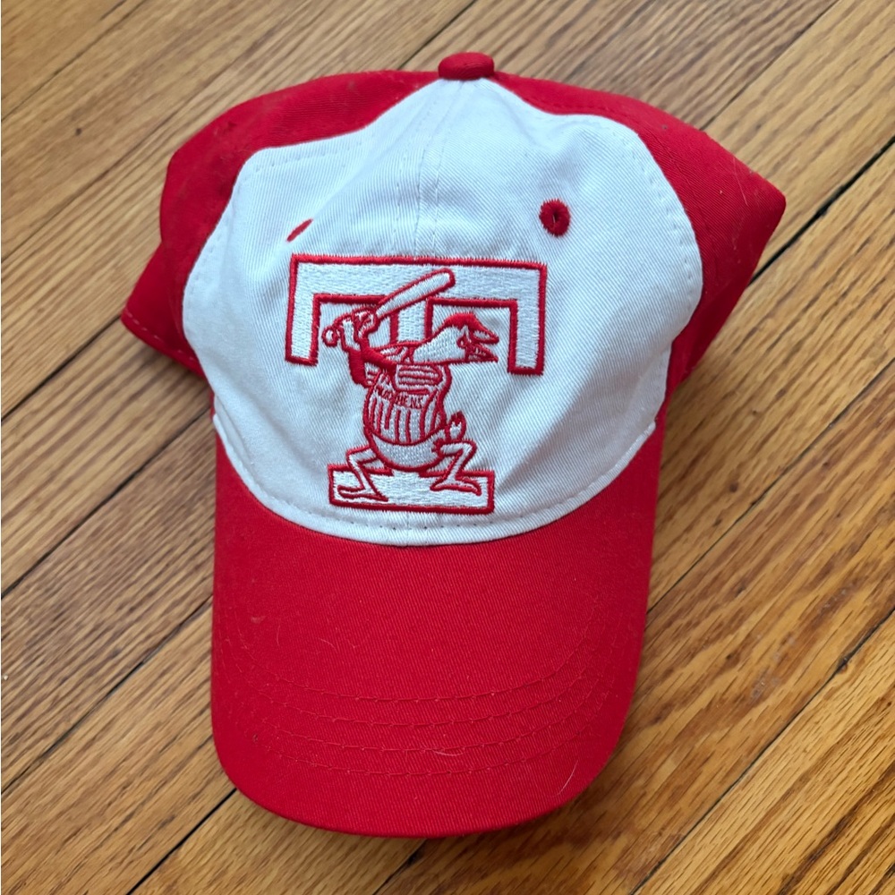 Toledo Mudhens Red and White Embroidered Baseball Cap